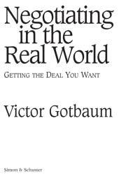 Cover image: Negotiating in the Real World 9780684865553