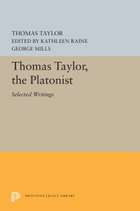 Omslagafbeelding: Thomas Taylor, the Platonist 9780691098326
