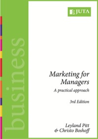 صورة الغلاف: Marketing for Managers: A Practical Approach 3rd edition 9780702178054