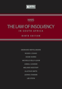 Cover image: Mars The Law of Insolvency in South Africa 9th edition 9780702179266