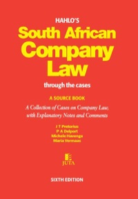 Cover image: Hahlo's South African Company Law Through the Cases 6th edition 9780702151422