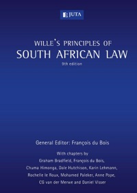 Imagen de portada: Wille's Principles of South African Law 9th edition 9780702165511