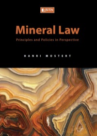 Imagen de portada: Mineral Law: Principles and Policies in Perspective 1st edition 9780702185908