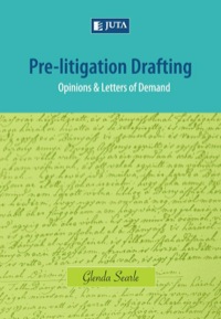 Cover image: Pre-Litigation Drafting: Opinions and Letters of Demand 1st edition 9780702185595