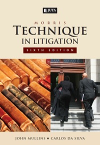 Cover image: Morris: Technique in Litigation 6th edition 9780702184581