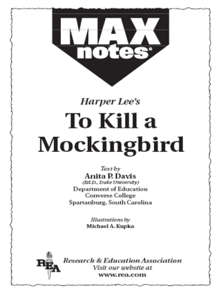 Cover image: To Kill a Mockingbird  (MAXNotes Literature Guides) 9780878919468
