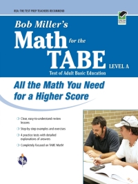 Imagen de portada: Bob Miller's Math for the TABE Level A 1st edition 9780738605548