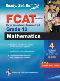 Titelbild: Florida FCAT Grade 10 Math with Online Practice Tests 9780738609737