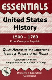 Cover image: United States History: 1500 to 1789 Essentials 1st edition 9780878917129