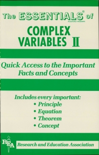 Omslagafbeelding: Complex Variables II Essentials 1st edition 9780878916627