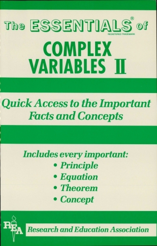 Cover image: Complex Variables II Essentials 1st edition 9780878916627