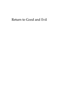 Cover image: Return to Good and Evil 9780739104217