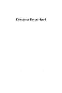 Cover image: Democracy Reconsidered 9780739124802