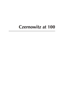 صورة الغلاف: Czernowitz at 100 9780739140697
