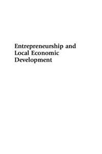 Cover image: Entrepreneurship and Local Economic Development 9780739117125