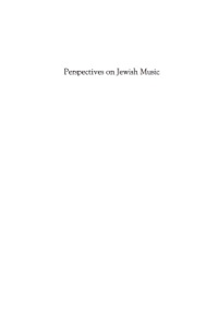 Cover image: Perspectives on Jewish Music 9780739141526