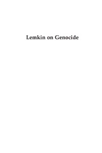 Cover image: Lemkin on Genocide 9780739145265