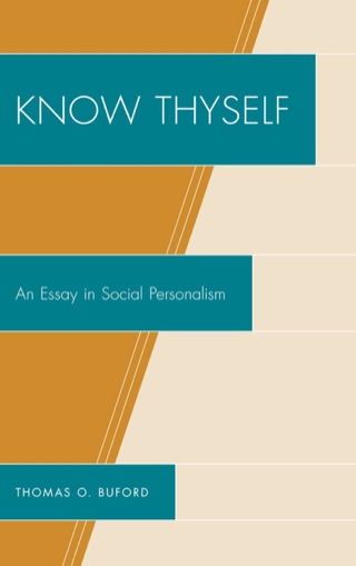Imagen de portada: Know Thyself 1st edition 9780739146187