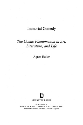 Cover image: Immortal Comedy 9780739109199
