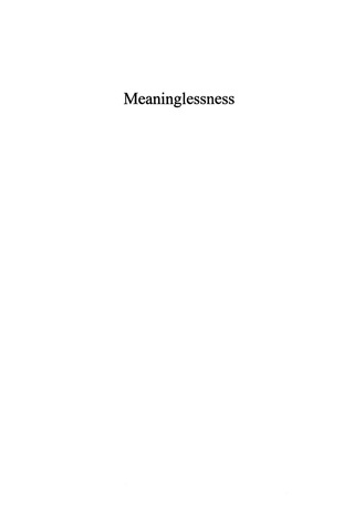 Cover image: Meaninglessness 1st edition 9780739102572