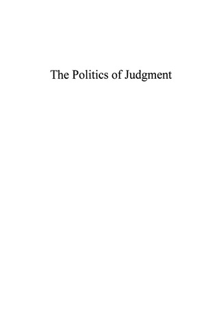 Imagen de portada: Politics of Judgment 9780739100585