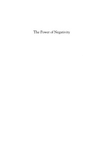 صورة الغلاف: The Power of Negativity 9780739102664