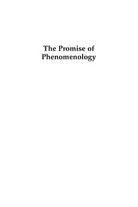 Imagen de portada: The Promise of Phenomenology 9780739109427