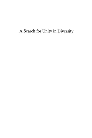 صورة الغلاف: A Search for Unity in Diversity 9780739110614