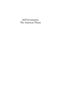 Imagen de portada: Self-Government, The American Theme 9780739107089