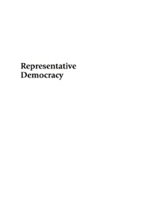 Cover image: Representative Democracy 9780742547704