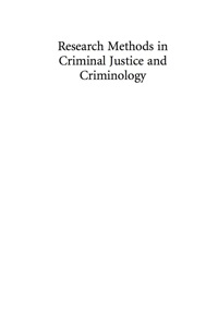 Cover image: Research Methods in Criminal Justice and Criminology 9780742564428
