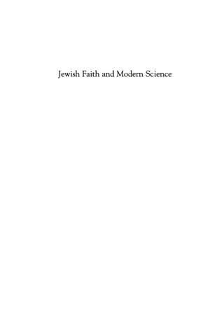Imagen de portada: Jewish Faith and Modern Science 9780742558922