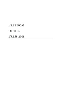 Imagen de portada: Freedom of the Press 2008 1st edition 9780742563094