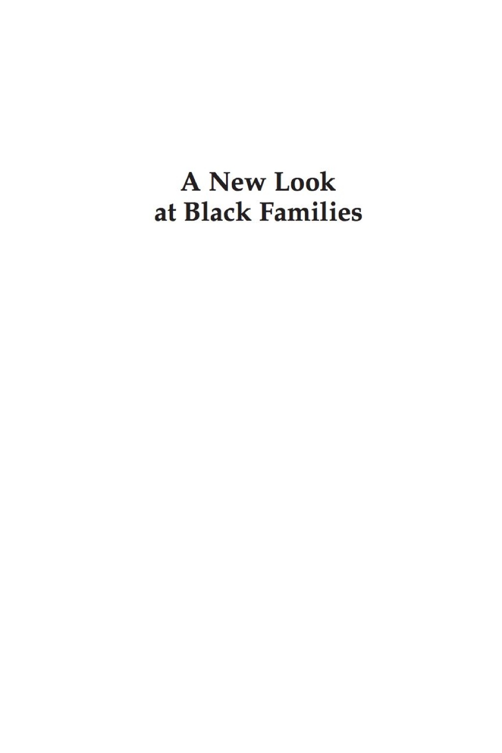 New Look at Black Families 6th Edition