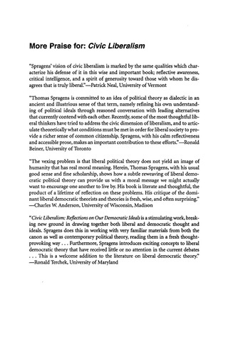 Cover image: Civic Liberalism 9780847696109