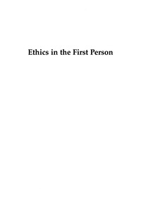 Imagen de portada: Ethics in the First Person 9780742552067