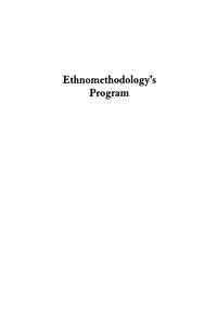 Imagen de portada: Ethnomethodology's Program 9780742516410