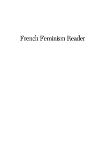 Imagen de portada: French Feminism Reader 9780847697670
