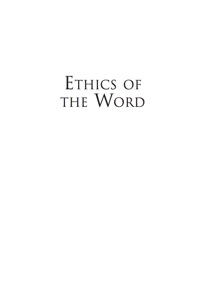 Imagen de portada: Ethics of the Word 9780742599567