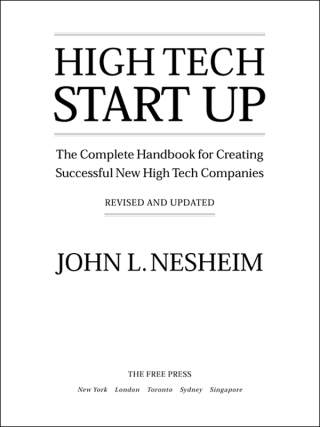 Cover image: High Tech Start Up, Revised And Updated 9780684871707