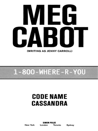 Cover image: Code Name Cassandra 9781416927044