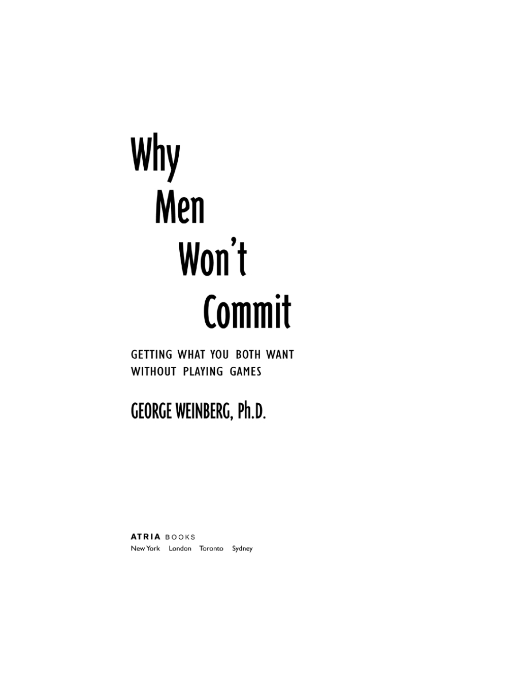 Why Men Won't Commit (eBook)