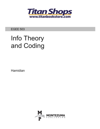 Cover image: Info Theory and Coding 9780744234480
