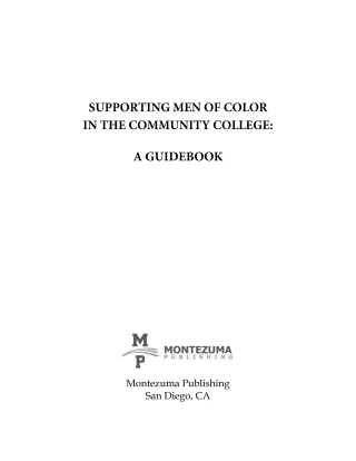 Cover image: Supporting Men of Color in the Community College: A Guidebook 9780744234466