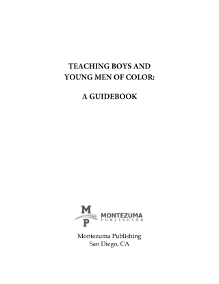 Cover image: Teaching Boys and Young Men of Color: A Guidebook 9780744234718