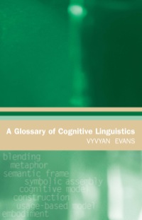 Cover image: A Glossary of Cognitive Linguistics 9780748622801
