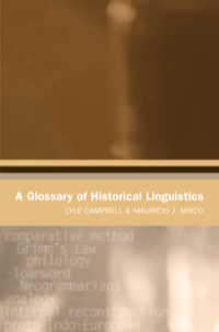 Cover image: A Glossary of Historical Linguistics 9780748623792