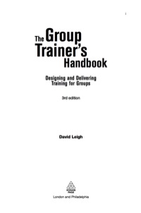 صورة الغلاف: The Group Trainer's Handbook 3rd edition 9780749447441