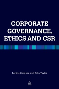 Cover image: Corporate Governance Ethics and CSR 1st edition 9780749463854