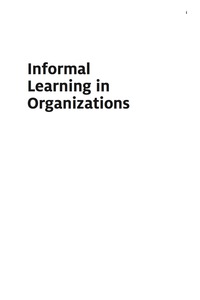 Titelbild: Informal Learning in Organizations 1st edition 9780749474591